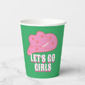 Modern Green Let's Go Girls Cowboy Hat Rodeo Pappbecher (Rückseite)