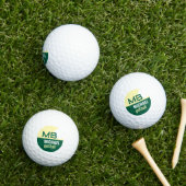 Modern Green Logo (Name mit Initialen) Golfball (Insitu Gras)