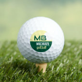 Modern Green Logo (Name mit Initialen) Golfball (Insitu T-Shirt)
