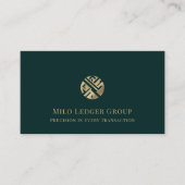 Modern Green Luxe Logo Visitenkarte (Vorderseite)