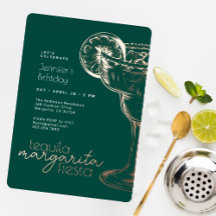 Modern Green Margarita Fiesta Birthday Party