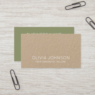 Modern Green Minimalist Kraft Consultant Visitenkarte
