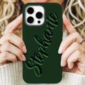 Modern Green Minimalistischer Skriptname Case-Mate iPhone Hülle