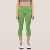 Modern Green mit Golden Koi Fish Capri Leggings (Vorderseite)