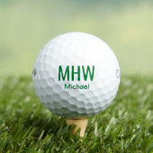 Modern Green Mit Monogramm Golfball (Insitu T-Shirt)