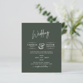 Modern Green Monochrome Wedding (Stehend Vorderseite)