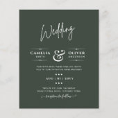 Modern Green Monochrome Wedding (Vorderseite)