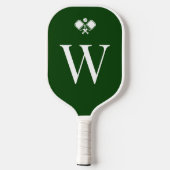 Modern Green Monogrammed Professional Pickleball Schläger (Rückseite)