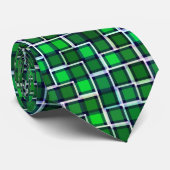 Modern Green Mosaik Tile Muster Krawatte (Gerollt)