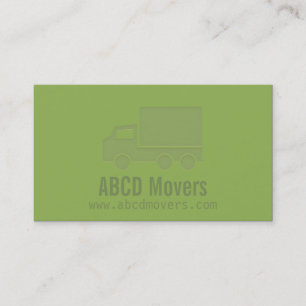 Modern Green Mover Company Letterpress Visitenkarte