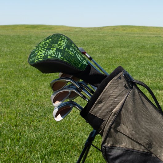 Modern Green Name, Typografie Golf Headcover (In SItu)
