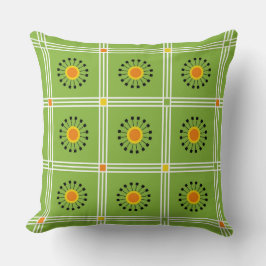 Modern Green Orange Dandelion Kissen