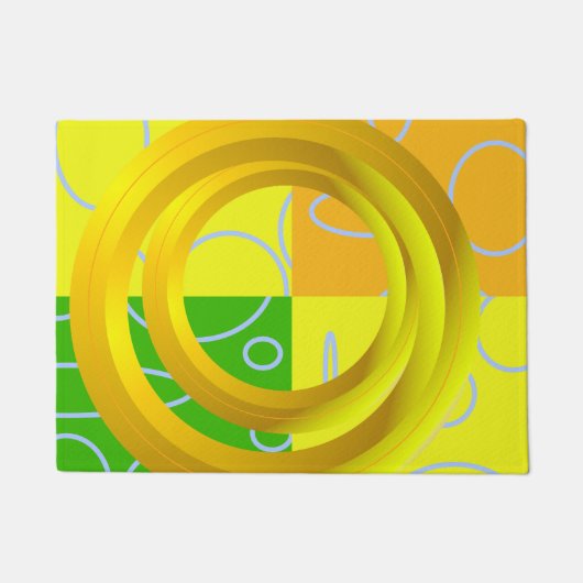 Modern Green Orange Yellow Dartboard Fußmatte (Vorderseite)