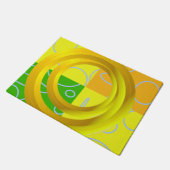 Modern Green Orange Yellow Dartboard Fußmatte (Schrägansicht)