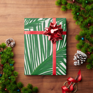Modern Green Palm Leaf Geschenkpapier