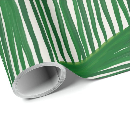 Modern Green Palm Leaf Geschenkpapier (Rolleneckpunkt)