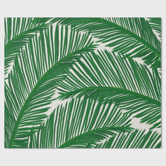 Modern Green Palm Leaf Geschenkpapier (Flach)