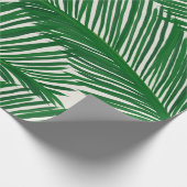Modern Green Palm Leaf Geschenkpapier (Ecke)