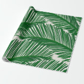 Modern Green Palm Leaf Geschenkpapier (Ungerollt)