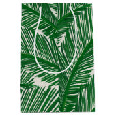 Modern Green Palm Leaf Mittlere Geschenktüte (Vorderseite)