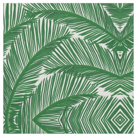 Modern Green Palm Leaf Stoff (Nahaufnahme)