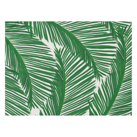 Modern Green Palm Leaf Tischdecke (Vorderseite (Horizontal))