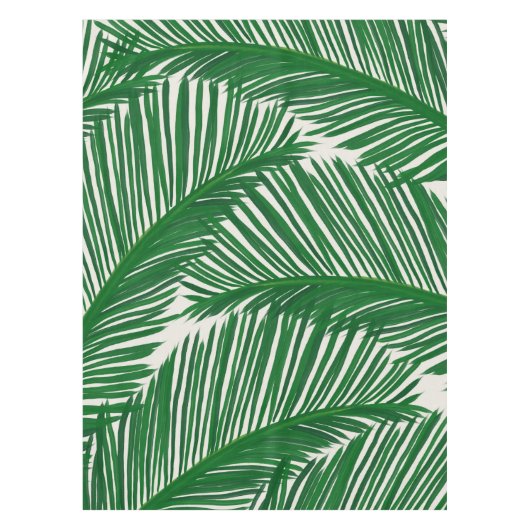 Modern Green Palm Leaf Tischdecke (Vorderseite)