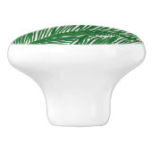 Modern Green Palm Leaf Tropical Pattern Keramikknauf (Seitenansicht)
