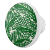 Modern Green Palm Leaf Tropical Pattern Keramikknauf (Rechts)
