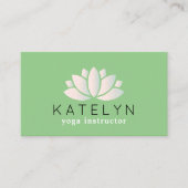 Modern Green Pastel Lotus Icon Yoga Instructor Visitenkarte (Vorderseite)