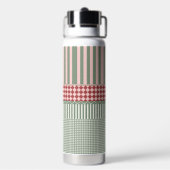 Modern Green Pattern Personalized Water Bottle Trinkflasche (Hinten)
