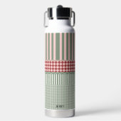 Modern Green Pattern Personalized Water Bottle Trinkflasche (Vorderseite)