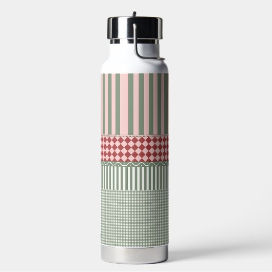 Modern Green Pattern Personalized Water Bottle Trinkflasche (Links)