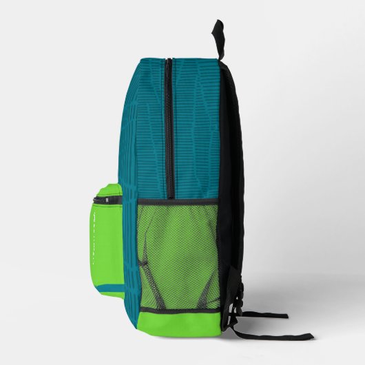 Modern Green Personalisiert Name Bedruckter Rucksack (Rechts)