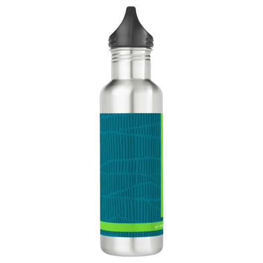 Modern Green Personalisiert Name Edelstahlflasche (Links)