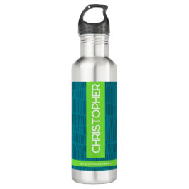 Modern Green Personalisiert Name Edelstahlflasche