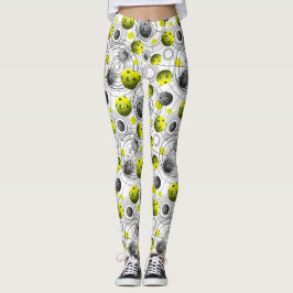 Modern Green Pikcleball Patturn Leggings