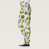 Modern Green Pikcleball Patturn Leggings (Links)