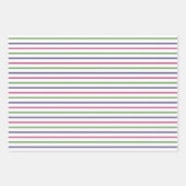 Modern Green, Pink, Blue Stripes, Green Checkered Geschenkpapier Set (Vorderseite)