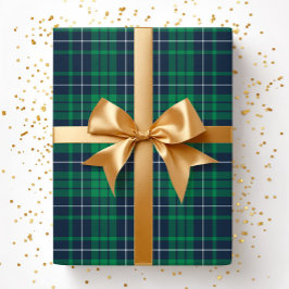 Modern Green Plaid Pattern Geschenkpapier