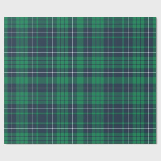 Modern Green Plaid Pattern Geschenkpapier (Flach)
