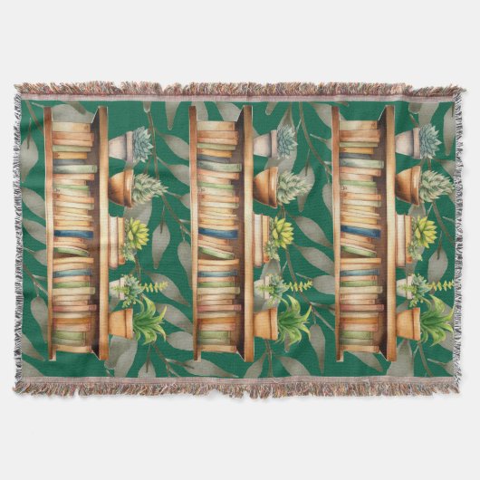 Modern Green Plant Shelf Reading Books Decke (Vorderseite)