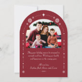 Modern Green Red Arch Foto Weihnachtskarte Einladung (Rückseite)