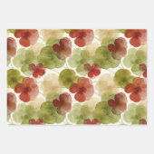 Modern Green Red Botanical Floral Watercolor Geschenkpapier Set (Vorderseite 2)