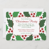 Modern Green & Red Jolly Holly Weihnachten Einladung (Vorderseite)