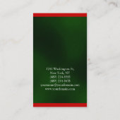 Modern Green Red Monogram Business Card Visitenkarte (Rückseite)