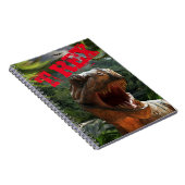 Modern Green Red T Rex Dinosaurier Boys Notizblock (Rechte Seite)
