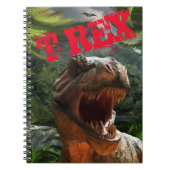 Modern Green Red T Rex Dinosaurier Boys Notizblock (Vorderseite)