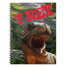 Modern Green Red T Rex Dinosaurier Boys Notizblock