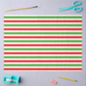 Modern Green Red White Strips Weihnachten Seidenpapier (Basteln)